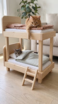 Illustration of the Tucked In Bunk Duo with two cats